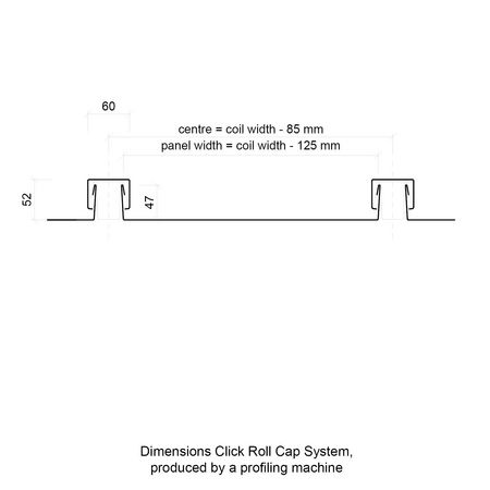 roof click roll cap measures drawing