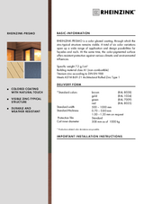 Material Data Sheet RHEINZINK-PRISMO Material Data Sheet RHEINZINK-PRISMO