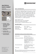 Material Data Sheet RHEINZINK-GRANUM EXTRA granite Material Data Sheet RHEINZINK-GRANUM EXTRA granite