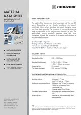 Material Data Sheet RHEINZINK-CLASSIC Material Data Sheet RHEINZINK-CLASSIC